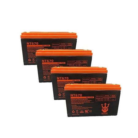 APC SMART-UPS RM SUA1000RM1U 6V 7Ah SLA Replacement UPS Battery by Neptune - 4 Pack
