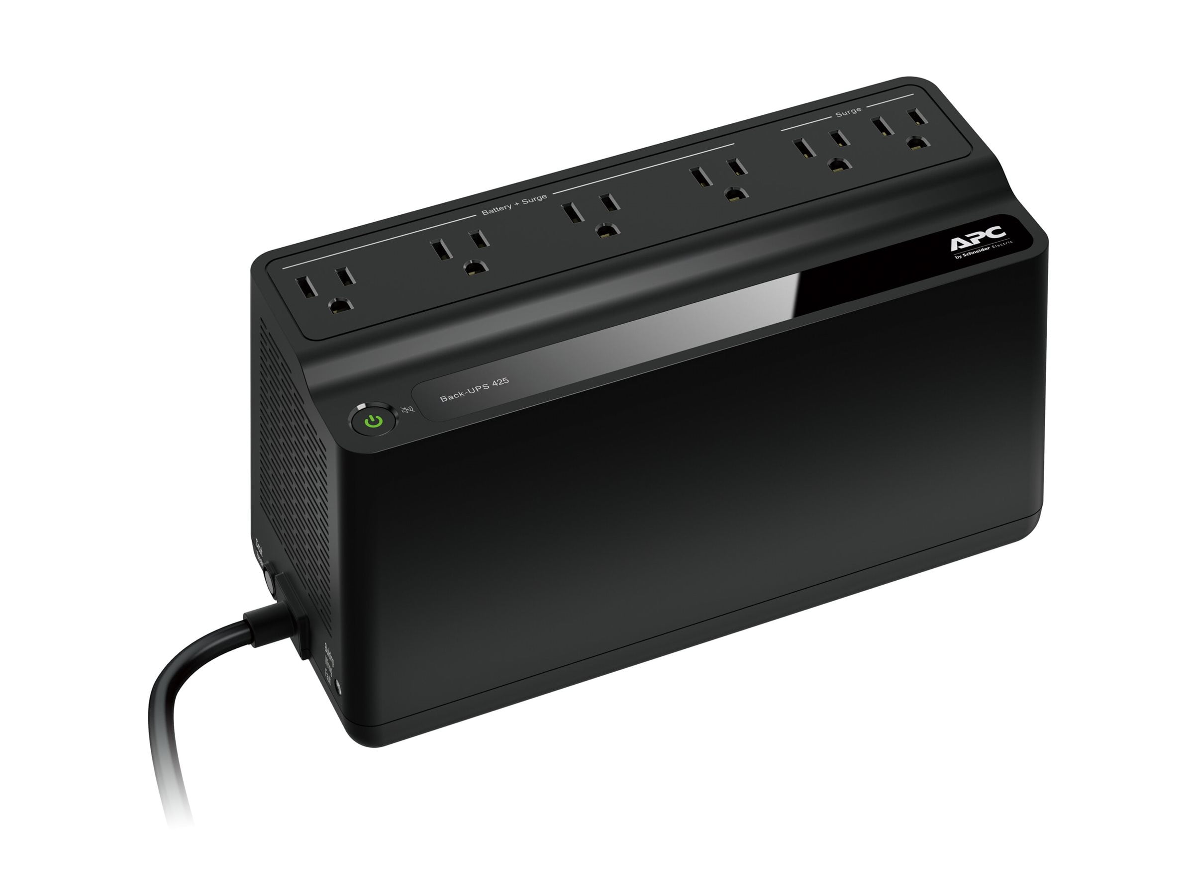 apc by schneider electric back-ups es 6 outlet 425va, 120v, lam - 425 va/255 w - 120 v ac - 3 minute stand-by time - 6 x nema 5-15r