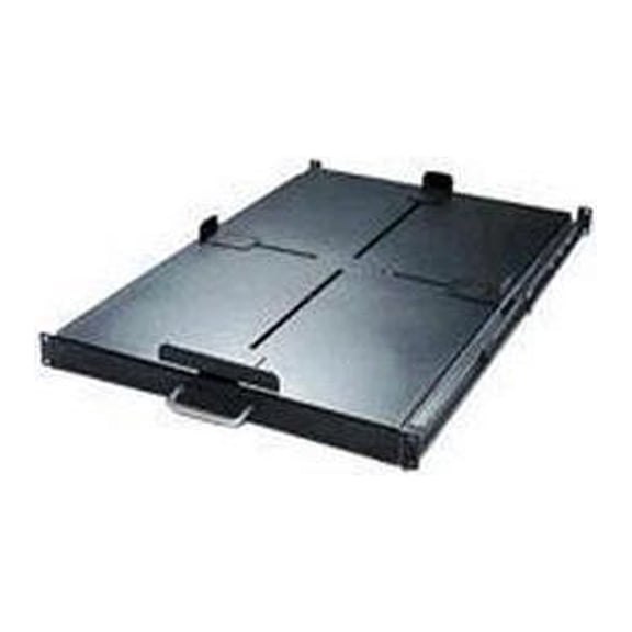 APC by Schneider Electric Sliding Shelf 200lbs/91kg Black - 1U Rack Height x 19" Rack Width - Rack-mountable - Black - 200.42 lb Static/Stationary Weight Capacity