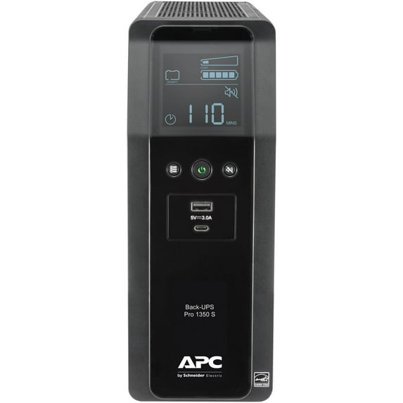 APC Sine Wave UPS Battery Backup & Surge Protector, 1350VA APC Back-UPS Pro (BR1350MS)