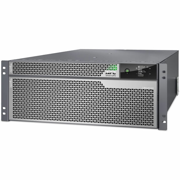 APC Smart-UPS Ultra On-Line, 10000VA, Lithium-ion, Rack/Tower 4U, 208V, 2 L6-20R + 2 L6-30R NEMA outlets, Network Card, Extended runtime, W/rail kit