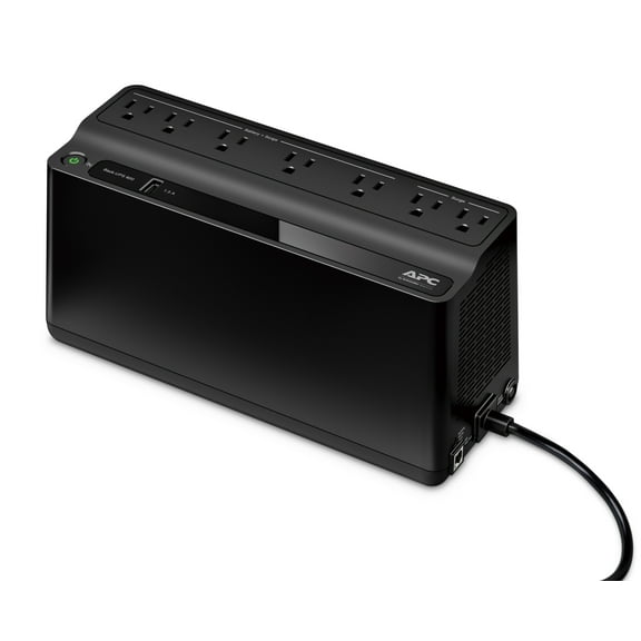 APC UPS 600VA, 330W Battery Backup Power Supply & Surge Protector with USB Charger, BN600U1 (Black), 7 Outlets