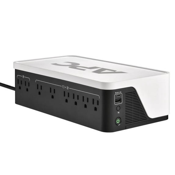 APC Back-UPS, 900VA/540W, Floor/Wall Mount, 120V, 8x NEMA 5-15R Outlets BE900G3