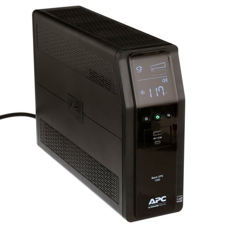 APC - Back-UPS Pro BN 1350VA, 10 Outlets, 2 USB Charging Ports, AVR, LCD Interface - Black