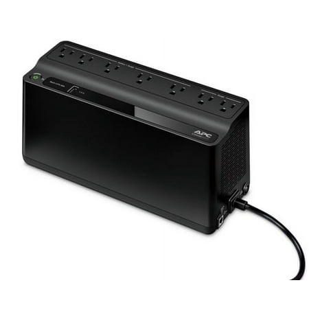 APC - Back-UPS 600VA 7-Outlet/1-USB Battery Back-Up and Surge Protector - Black