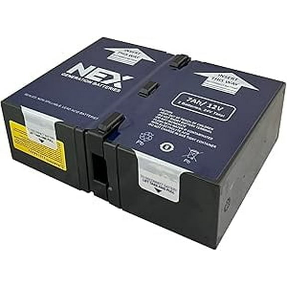 APCRBC123-NEX, UPS Battery Replacement #123, Compatible with APC Battery Back-UPS Models: BR1000G, BX1350M, BN1350G by NEX