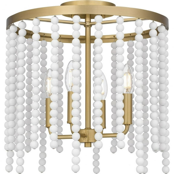 APE1716AB Quoizel Lighting Apelle - 4 Light Semi-Flush Mount In Glam Style-17.5 Inches Tall and 15.25 Inches Wide
