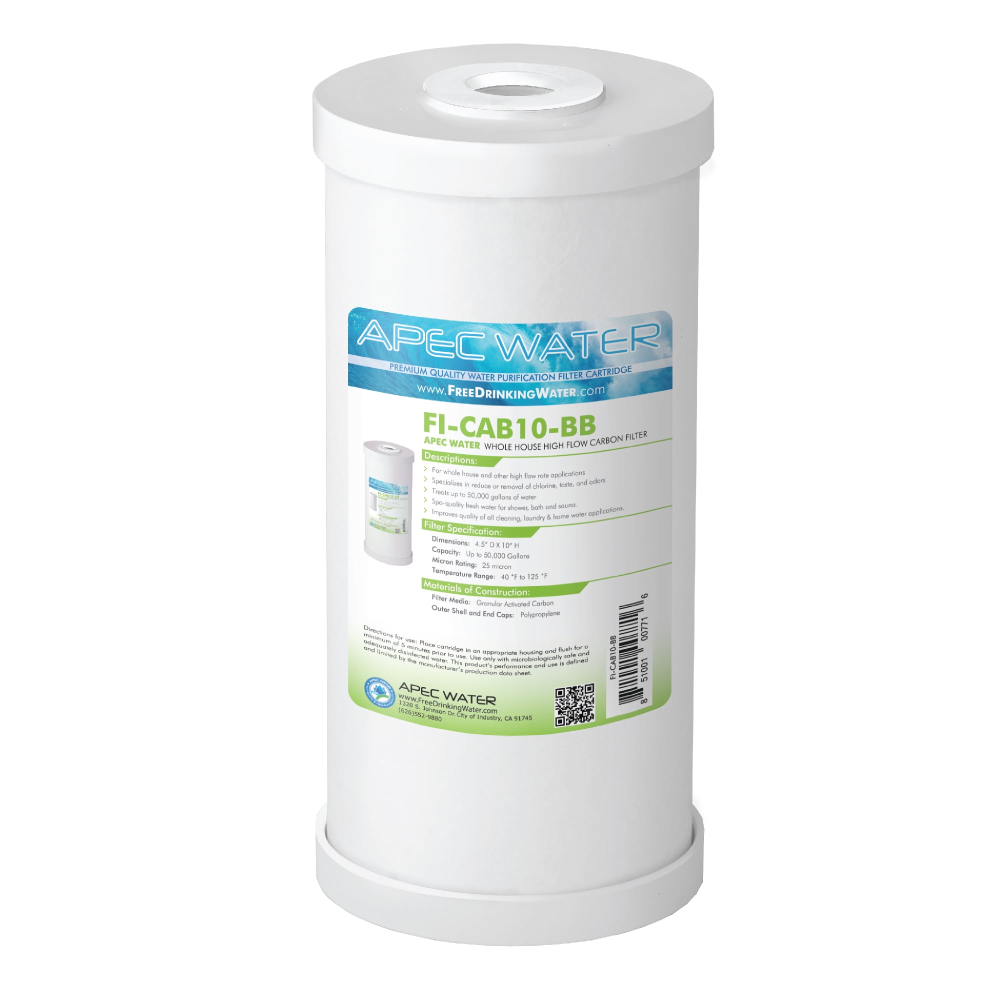 APEC 10" Whole House High Flow GAC Carbon Replacement Filter