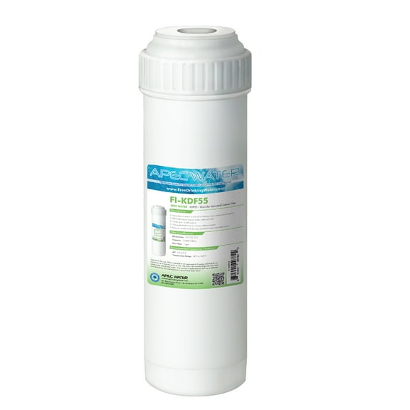 APEC 10 inch Replacement Water Filter for Chlorine, Heavy Metal and Bacteria Removal (FI-KDF55)
