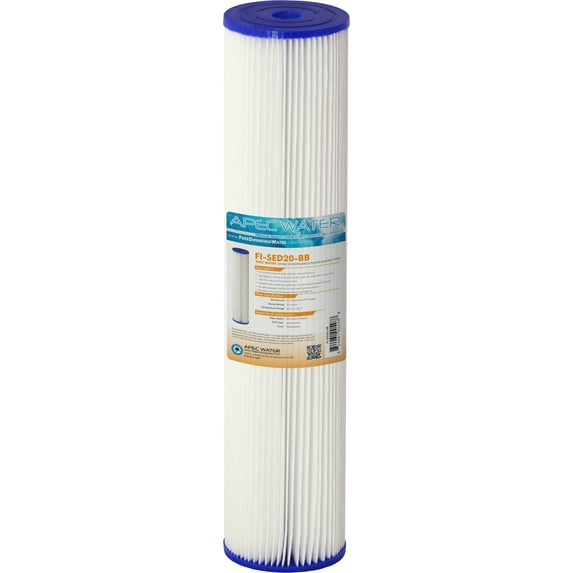 APEC 20" Whole House Reusable and Pleated Sediment Filter (FI-SED20-BB)