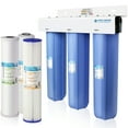 thumbnail image 1 of APEC 3-Stage Whole House Water Filter System with Sediment, KDF and Carbon Filters (CB3-SED-KDF-CAB20-BB), 1 of 5