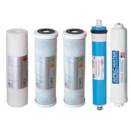 APEC Water Systems FILTER-MAX90-38 US Made 90 GPD Complete Replacement Set for Ultimate Series Reverse Osmosis Water Filter System with 3/8" D Tubing Quick Dispense , White