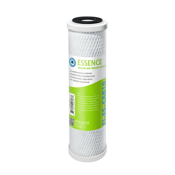APEC FI-ES-CAB10 10” Carbon Block Water Filter For Reverse Osmosis System, 10” x 2.5”, 10 Micron