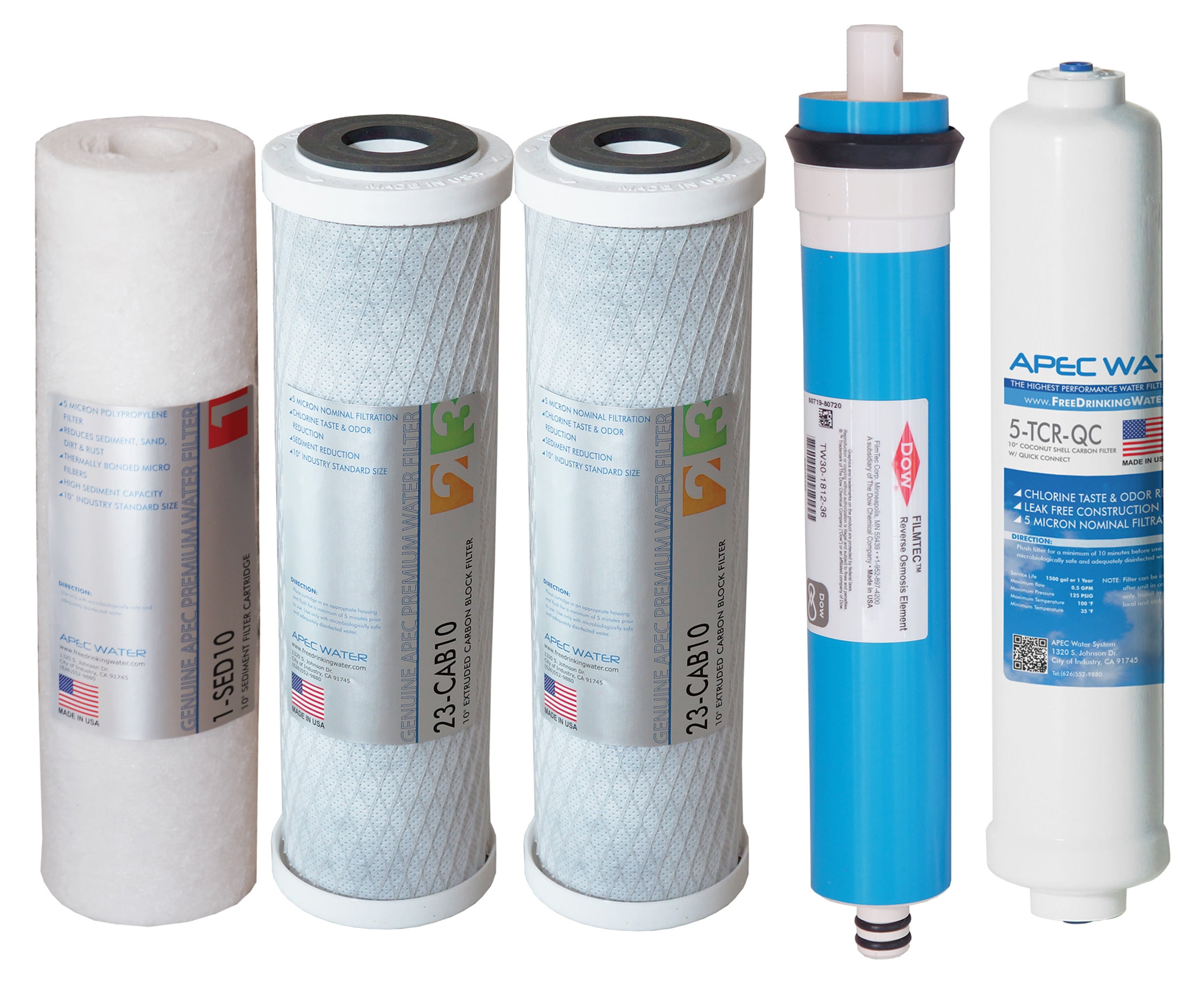 APEC 5-Stage Reverse Osmosis Under Sink Water Filter Set