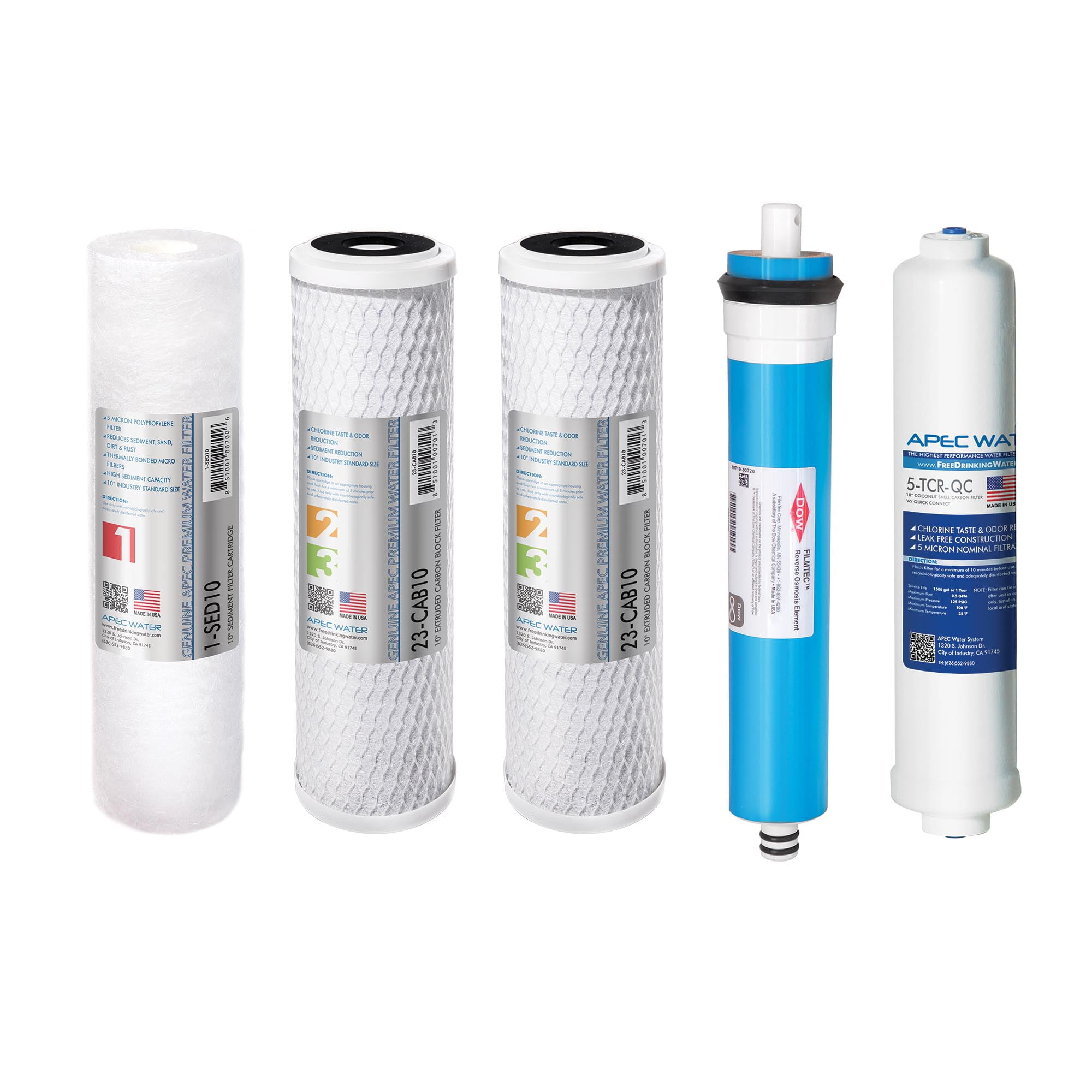 APEC 5-Stage High Flow Reverse Osmosis Replacement Filter Set