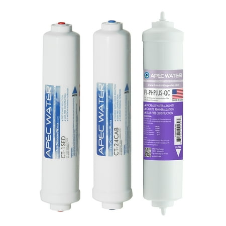 APEC FILTER-SET-CTOP-PH US MADE Replacement Filter Set for ULTIMATE Series Alkaline Countertop Reverse Osmosis Water Filter System Stage 1, 2&4