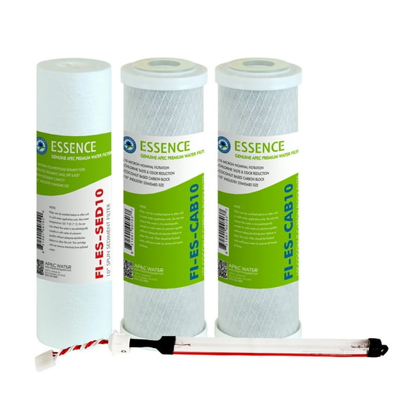 APEC FILTER-SET-ESUV High Capacity Replacement Filter Set for ESSENCE Series UV Ultra Violet Reverse Osmosis Water Filter System Stage 1, 2, 3&5