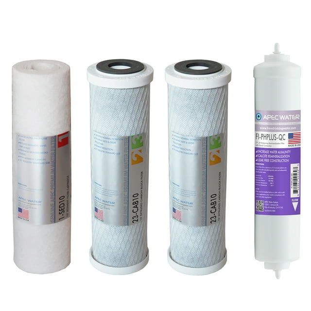 Apec Filter-maxctop-PH Kit Filtri Ricambio Per Osmosi Inversa | 90 GPD | Sedimenti, Carbone, Membrana E Filtro Alcalino - 3