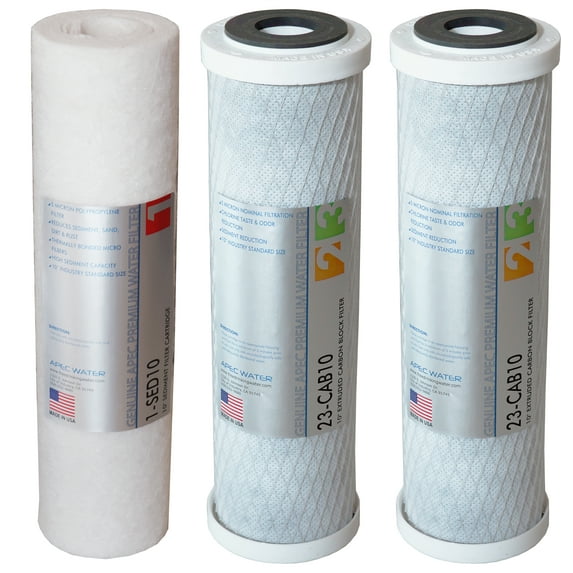APEC Filter Set, Double Capacity Replacement Pre-Filter Set For Reverse Osmosis Water Filter System Stage 1,2,3