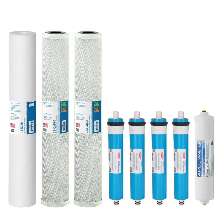 Ultimate Complete Replacement Filters for 240 GPD Premium Commercial Grade Reverse Osmosis System Complete with Membrane