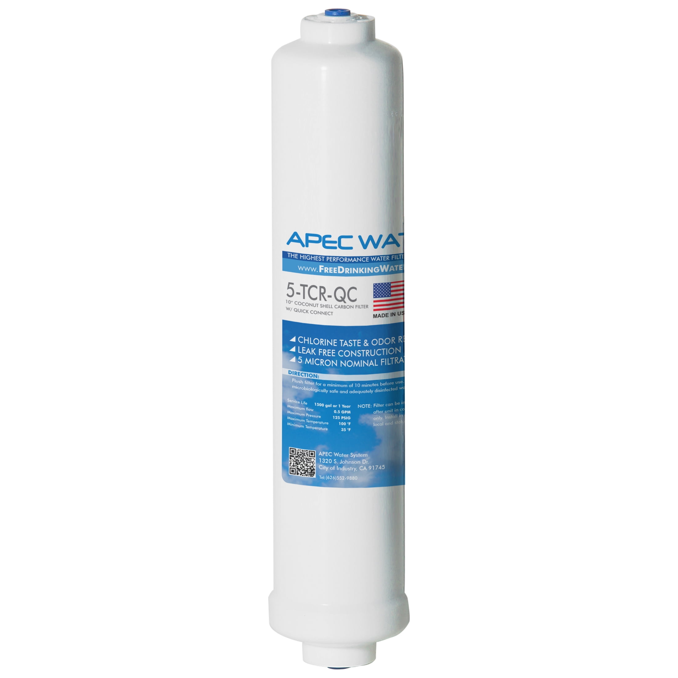 10" White Coconut Shell Carbon Under Sink Filter