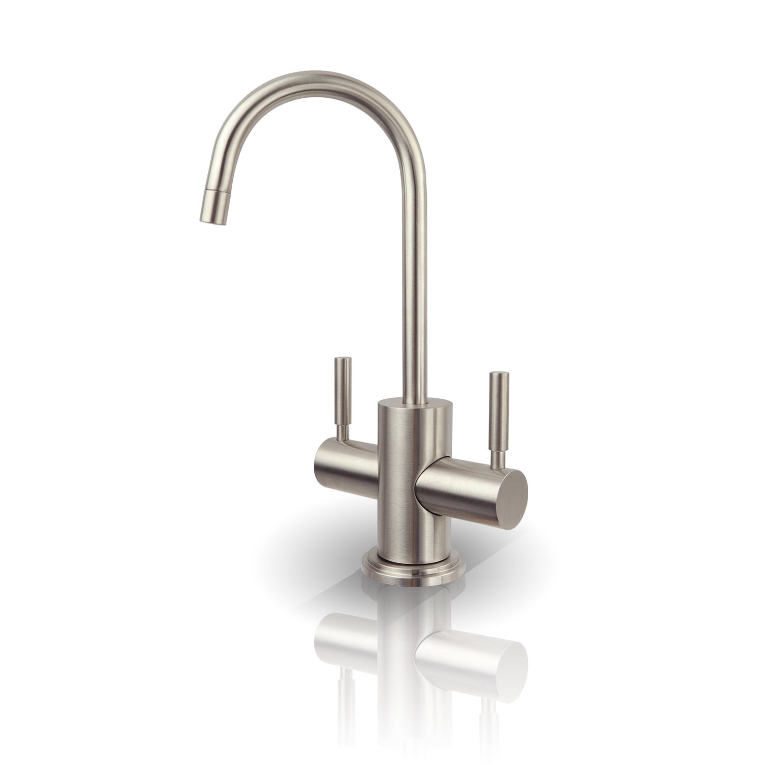 Brushed Nickel Dual Handle Hot and Cold Water Dispenser Faucet