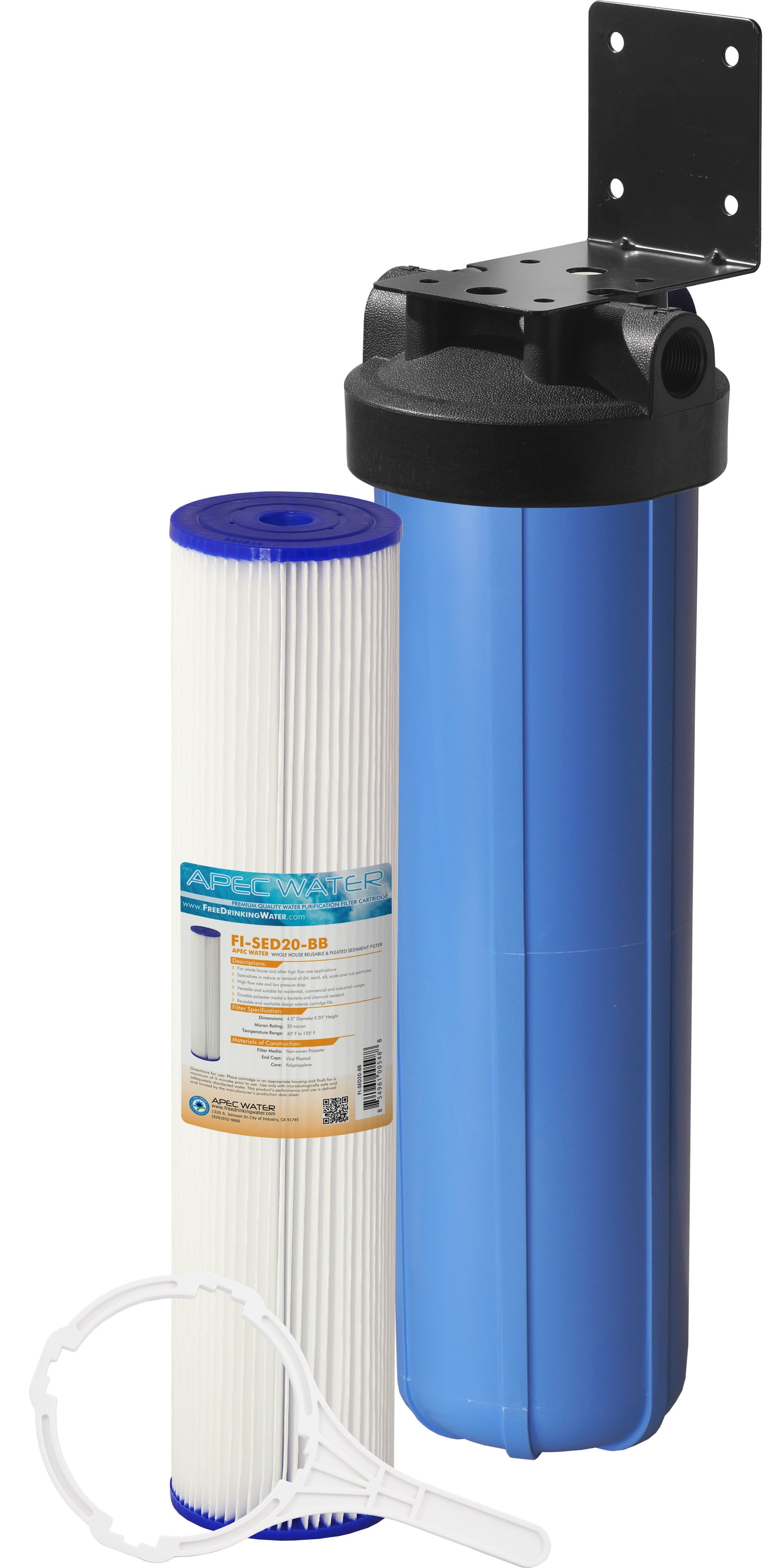 APEC 20" Blue Whole House Sediment Water Filtration System