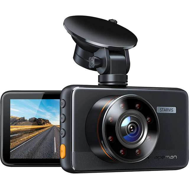 APEMAN Dash Cam, Superior Night Vision WDR, 1080P Dash Camera Sony Sensor, 3'' IPS Screen, 170° Wide Angle, Black, Support GPS