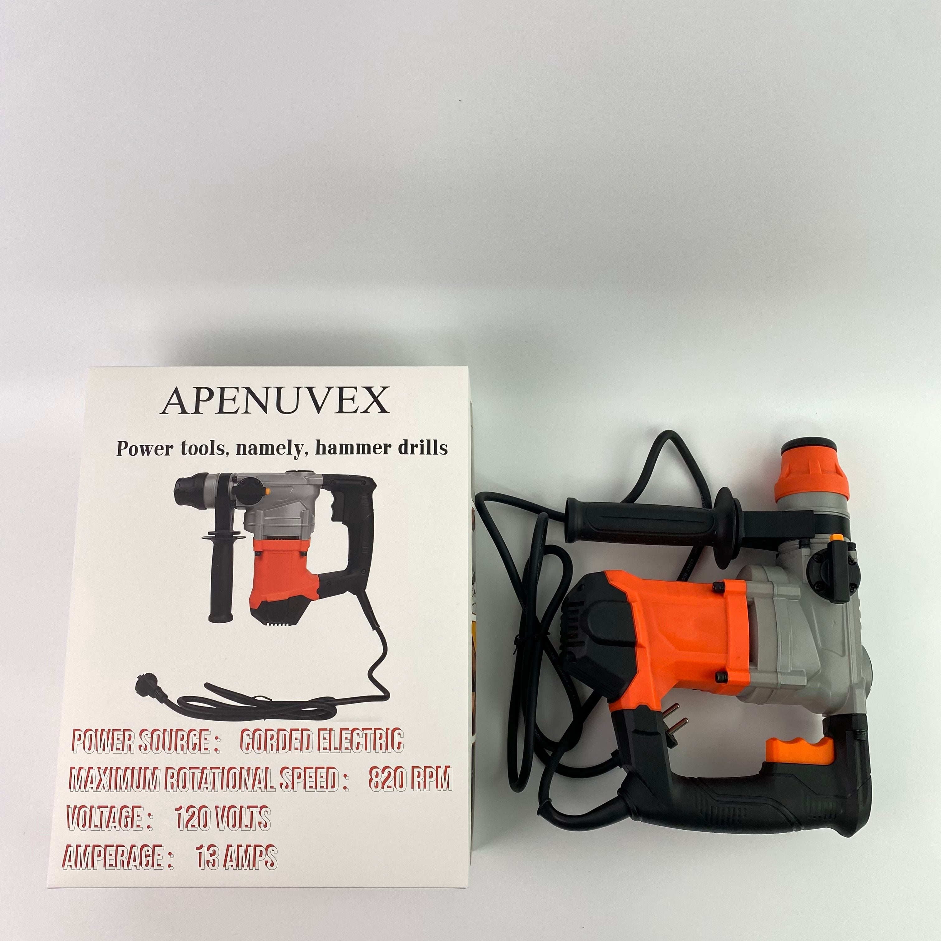 APENUVEX Power tools, namely, hammer drills, rotary hammer drills with vibration control and safety clutches