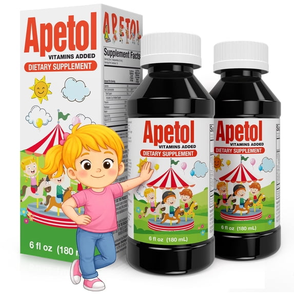 Apetol Appetite Booster for Kids & Adults | Liquid Multivitamin Syrup with Zinc & Vitamin B Complex | 2-Pack