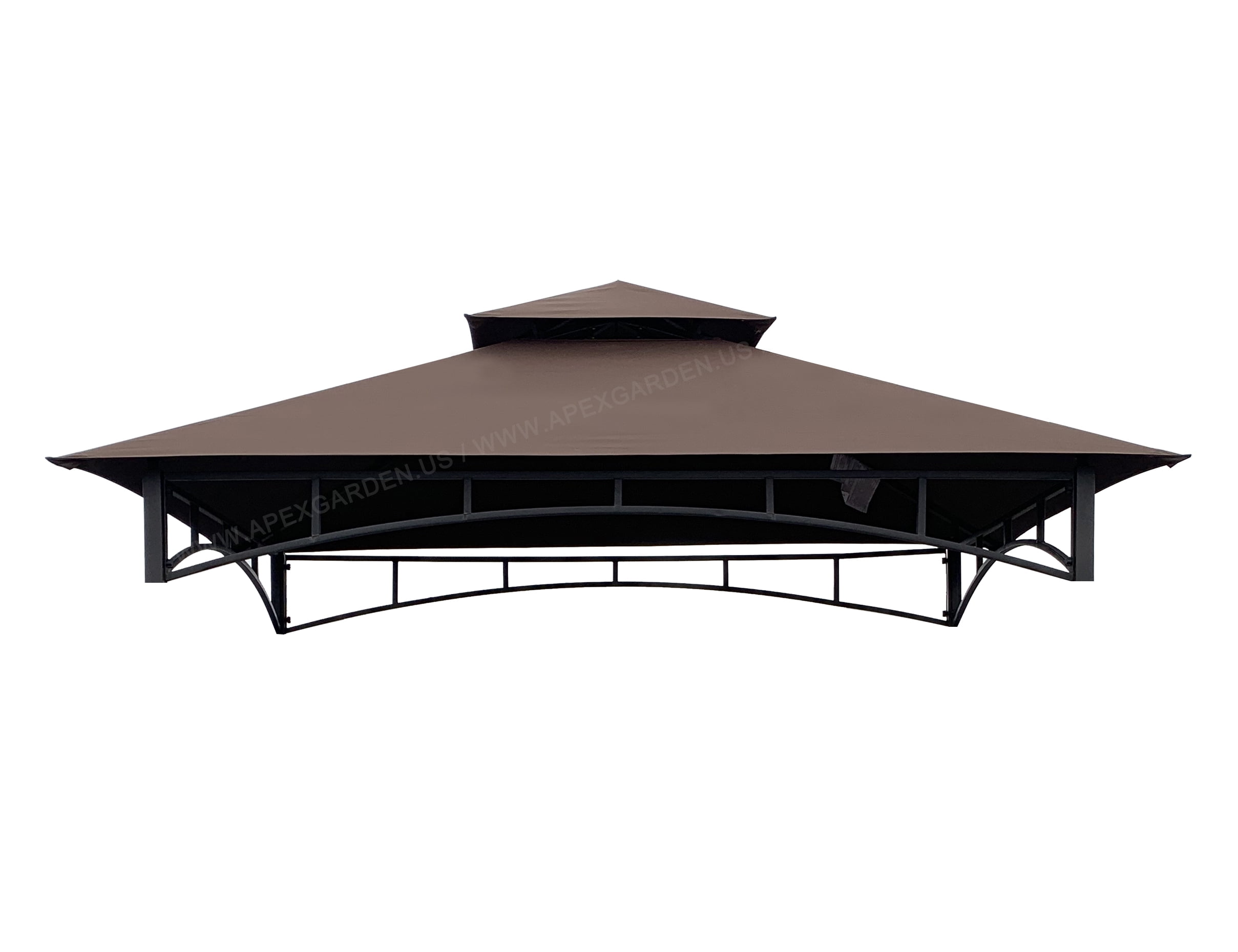Brown Polyester Double Tiered Canopy Grill BBQ Gazebo Top