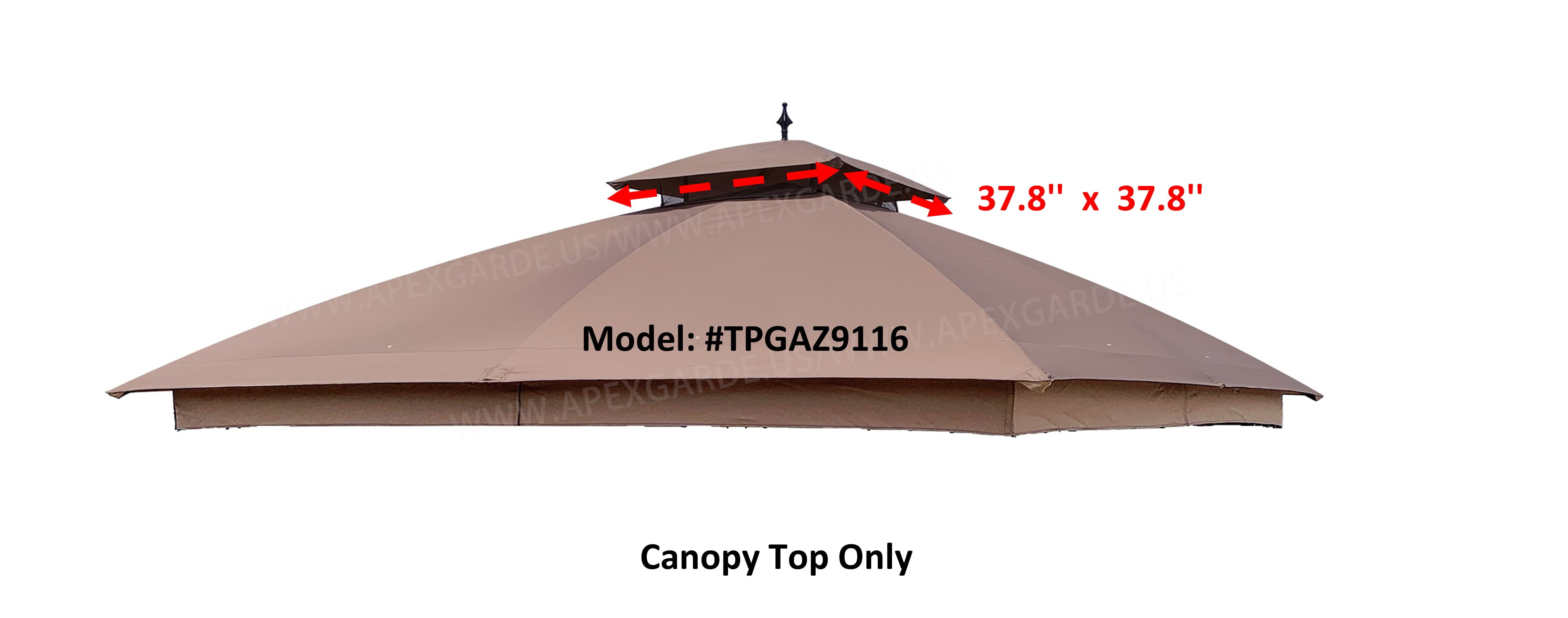 Tan Polyester Replacement Canopy Top for 10' x 10' Gazebo
