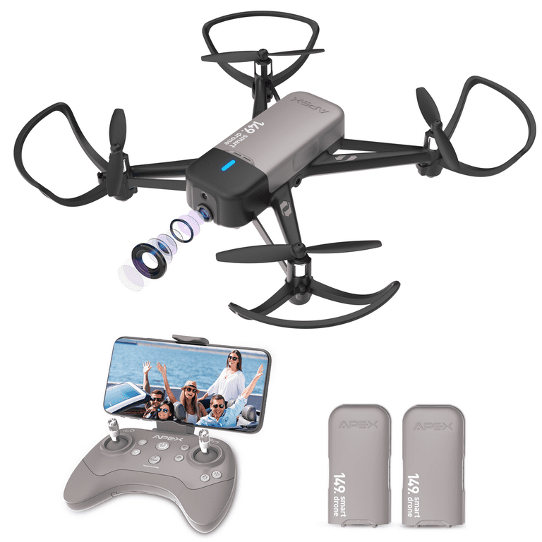 APEX Mini Drone with Camera for Kids,Programmable Drone with 5MP FPV  Camera,FPV Racing Drone Quadcopter for Beginners with 2 Batteries,Education  Scratch Programming Toy Selfies,Toys for Kids and Adult 