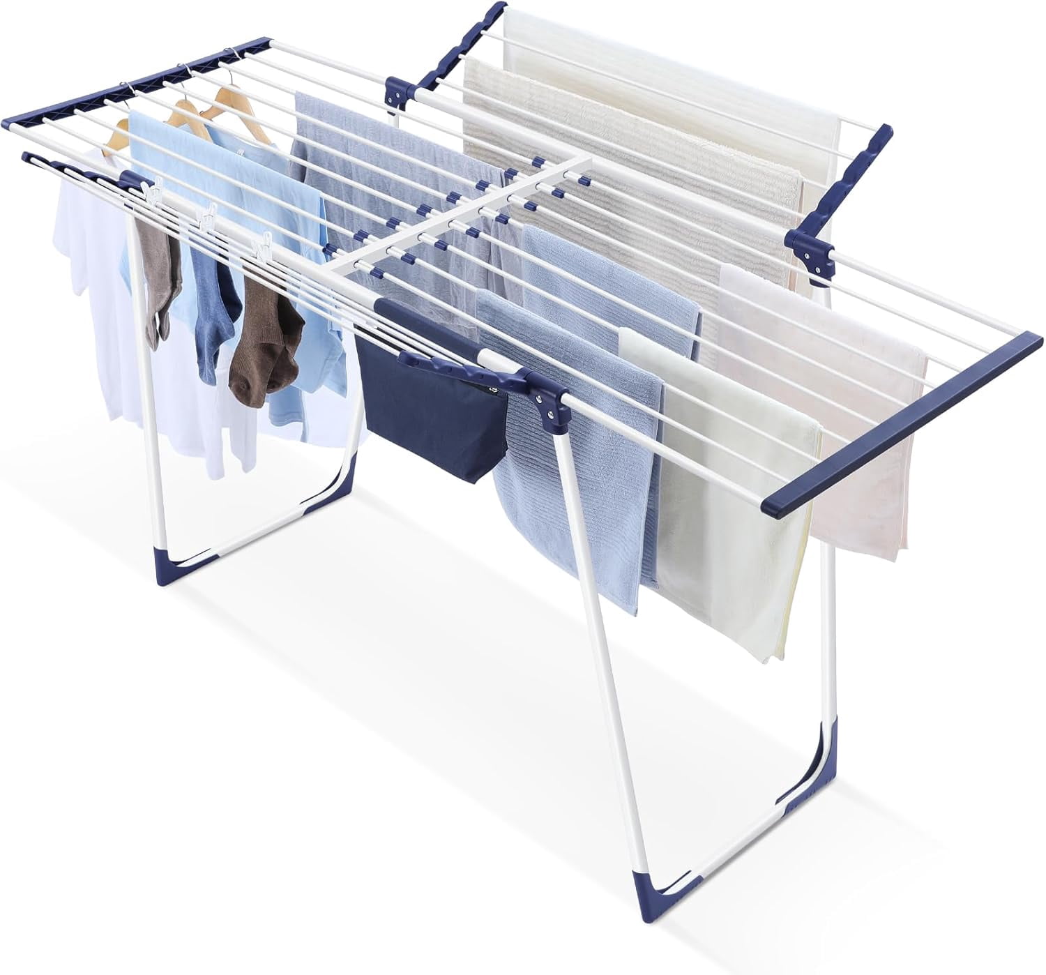 APEXCHASER Clothes Drying Rack, Foldable Gullwing Laundry Rack Indoor ...
