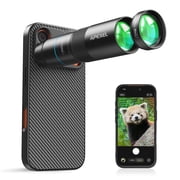 APEXEL 10X Tele-Macro Pro Dual Lens 2-in-1, Portable Clip-On Telephoto Macro Lens for 17 pro, Pro Photography for Travel, Concert, Exploration
