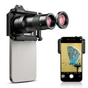 عدسة Apexel 6X Telephoto ومجموعة عدسات ماكرو مقاس 150 مم مع مشبك عالمي