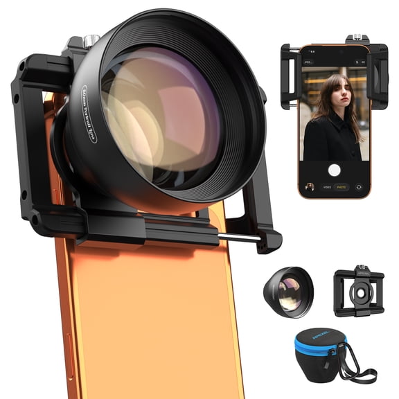 APEXEL 2X 50mm Portrait Master Telephoto Lens Portrait Lens for iPhone, F1.05 Ultra-Large Aperture, 17mm Universal Clip, Portrait Lens Phone Camera Zoom Lens Attachment for iPhone, Samsung and more