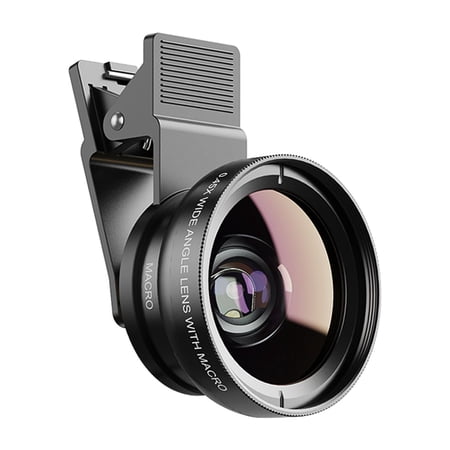 APEXEL APL-0.45WM Phone Lens Kit 0.45X Super Wide Angle & 12.5X Super Macro Lens HD Lenses with Lens Clip for More Smartphone