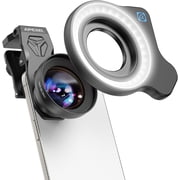 APEXEL HB100 Ultra HD Phone Macro Lens with 45 Lighting Options & AF Anti-Glare Macro Lens Suitable for iPhone, Samsung, Pixel and Other Smartphones
