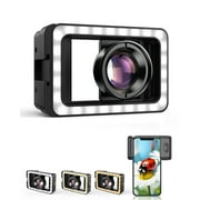 APEXEL Macro Lens with LED Fill Light, 10X Macro Lens + 3 Levels of Brightness Adjustment for iPhone 16/15/14/13 Pro/Pro Max, Samsung, Android Phone