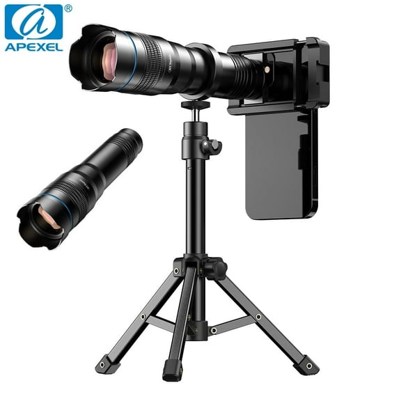 APEXEL New 36X Powerful Telephoto Lens 4K HD Monocular Telescope With Tripod Universal Phone Clip Zoom Lenses For Smartphones
