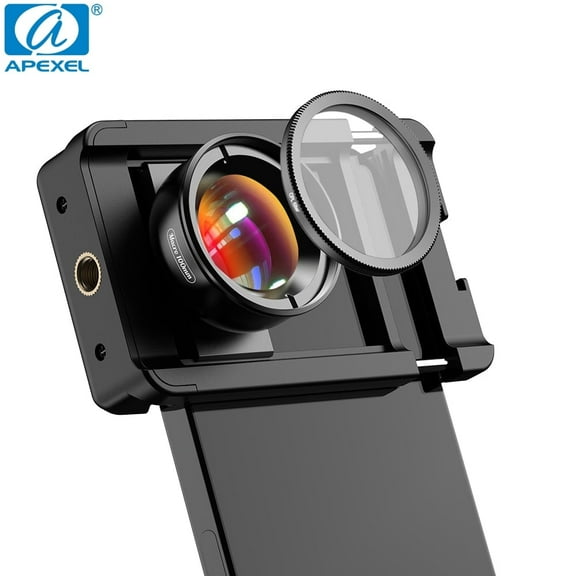 APEXEL New upgraded 100mm Macro Lens 4K HD Mobile Phone Camera Professional Shooting Lens CPL Filter With Clip For Smartphones