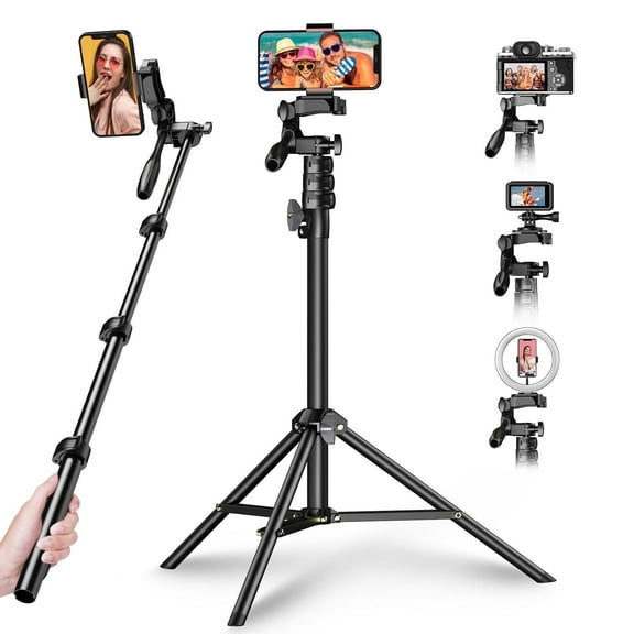 APEXEL Professional 70 inch Extendable Flexible SLR Tripod 360 Rotation Aluminum Selfie Stick for Gopro Sony Nikon Smartphones