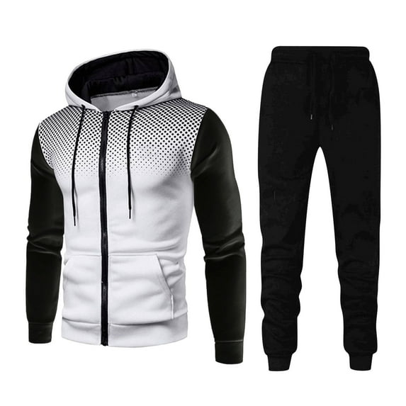 APEXFWDT 2 Piece Sweatsuits for Men Long Sleeve Full Zip Hoodie Sweatpants Tracksuit Set Casual Comfy Jogging Suits