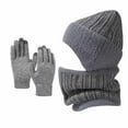 thumbnail image 1 of APEXFWDT 2 in 1 Beanie Hat and Gloves for Men Women Winter Fleece Lined Earflap Skull Cap Neck Warmer Gloves Sports Gift Set, 1 of 2