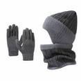 thumbnail image 1 of APEXFWDT 2 in 1 Beanie Hat and Gloves for Men Women Winter Fleece Lined Earflap Skull Cap Neck Warmer Gloves Sports Gift Set, 1 of 2