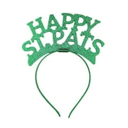 APEXFWDT 2PC St. Patrick's Day Headband Hair Bands Hoops Clover Shamrock Hairband Women Green Leprechaun Irish Day Carnival Headpiece