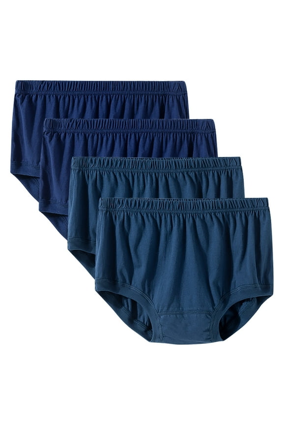 4 Pack Women's Cotton Breathe Briefs Underwear Full Coverage Panty for Old Women Comfy High-Waist Brief Underwear