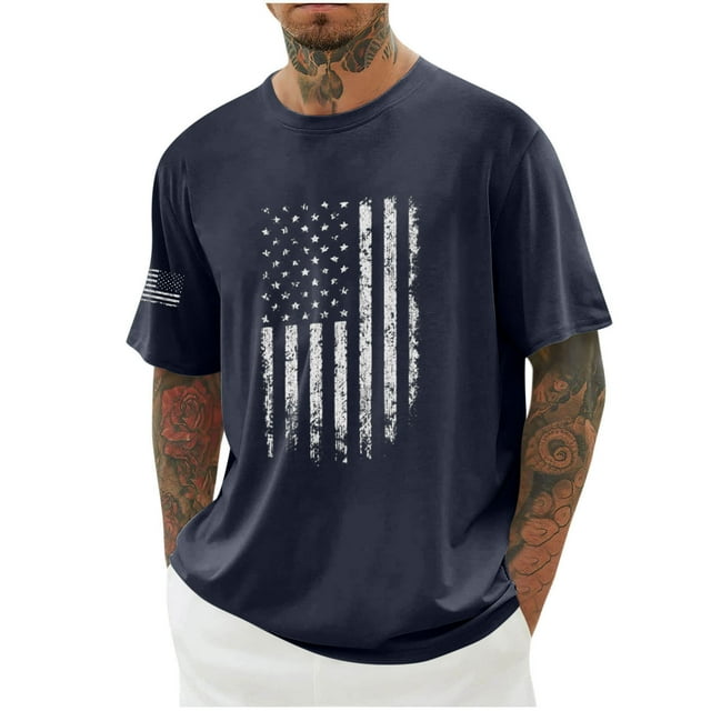 APEXFWDT American Flag 4th of July T-Shirt Patriotic American Tees for ...