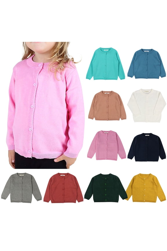 APEXFWDT Baby Boys Girls Knitted Cardigan Toddler Colorful Long Sleeve Button Down Thin Sweater Jacket Spring Fall Outerwear 12M-6Y